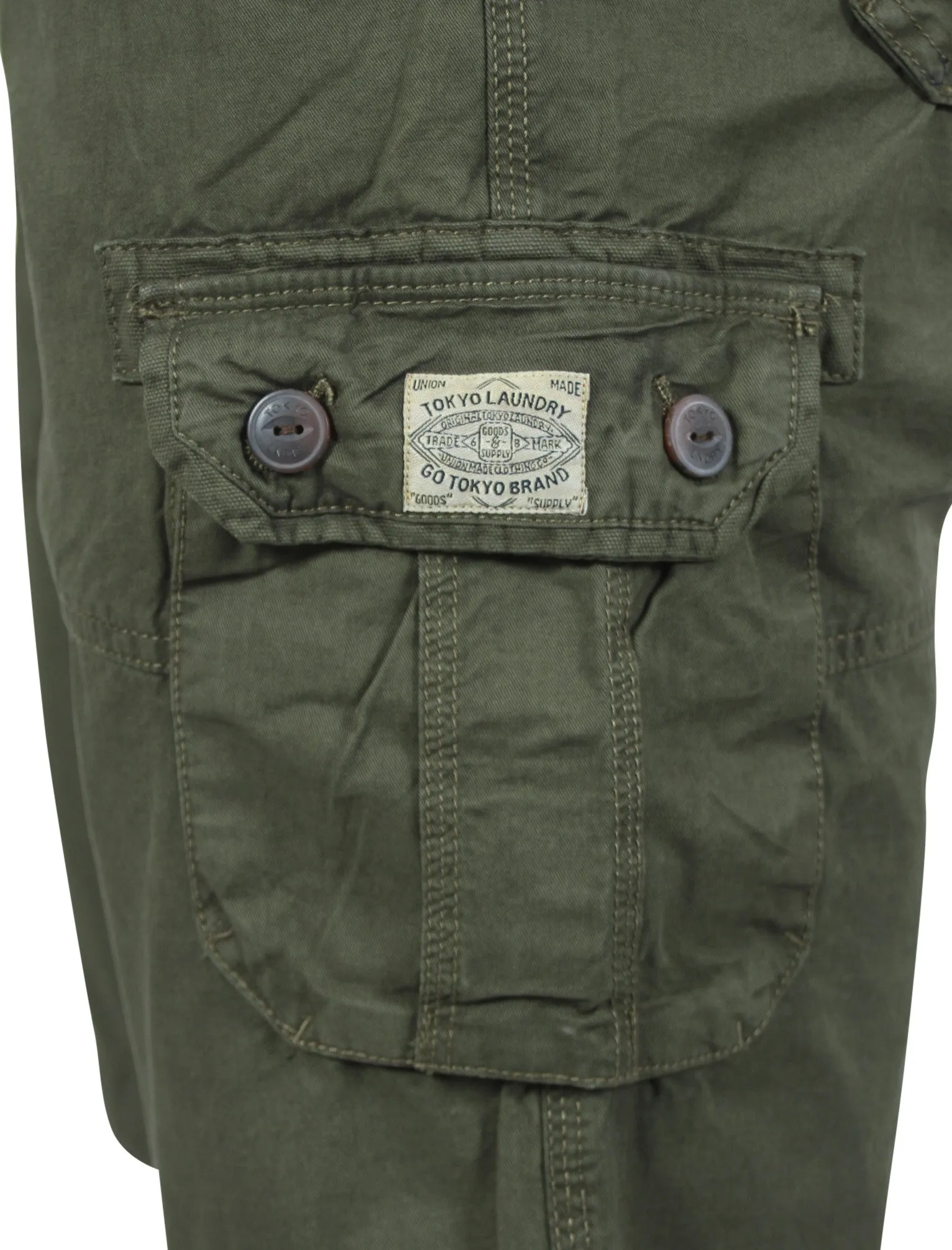 Bailen Cotton Cargo Shorts in Khaki - Tokyo Laundry