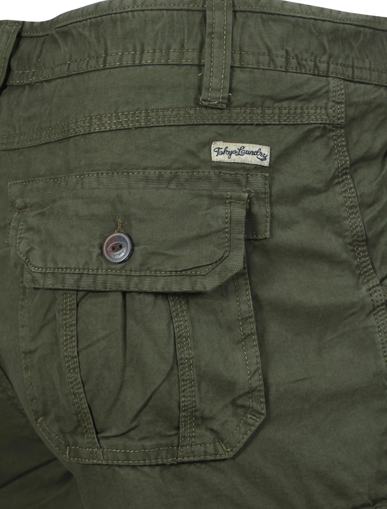 Bailen Cotton Cargo Shorts in Khaki - Tokyo Laundry