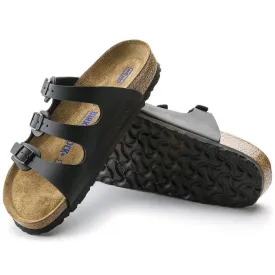 Birkenstock- Florida Birko Flor Regular Width Black Soft Foot Bed SBF