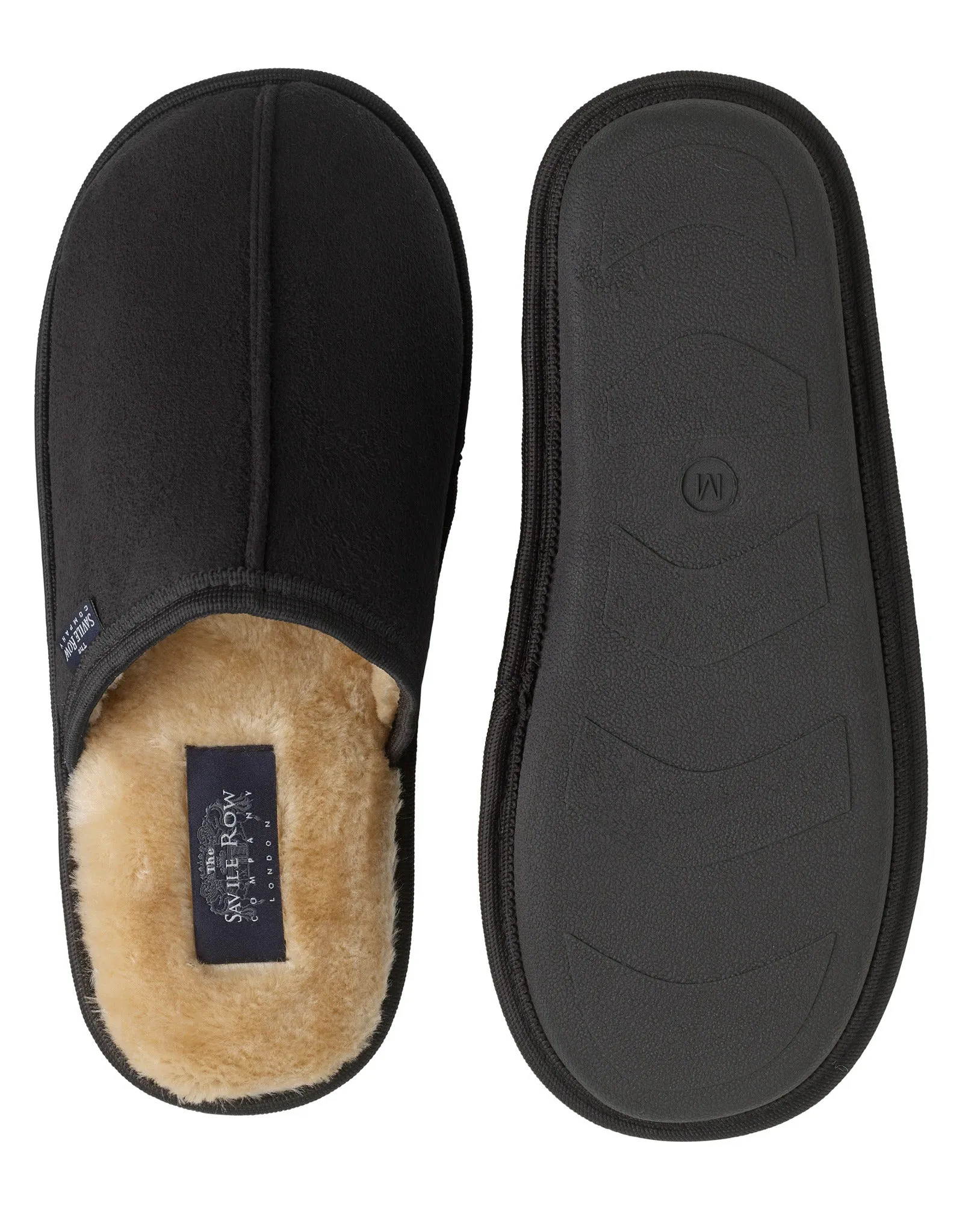 Black Microsuede Mule Slippers