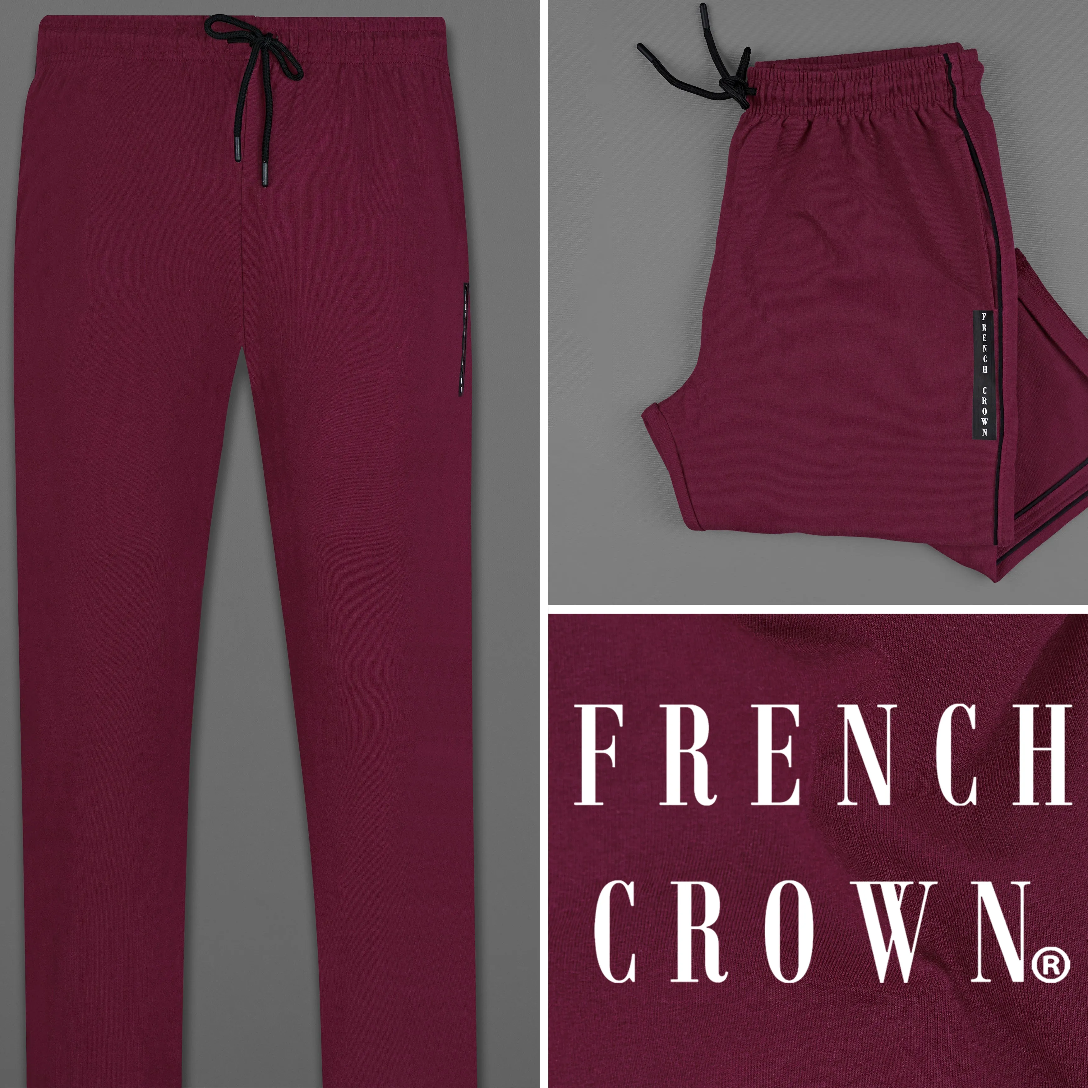 Bordeaux Maroon Premium Cotton Lounge Pants