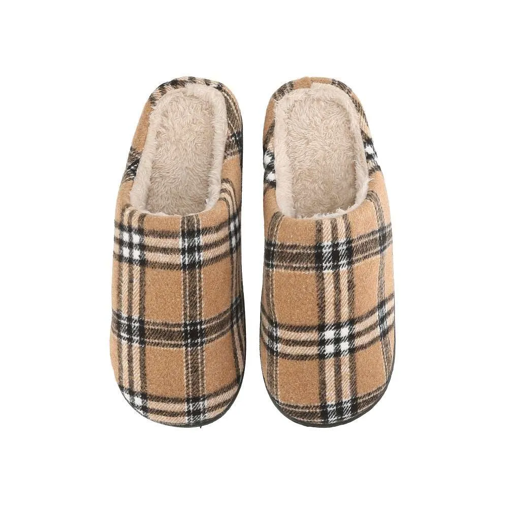 Braveman Men's Holiday Plaid Slide On House Slippers