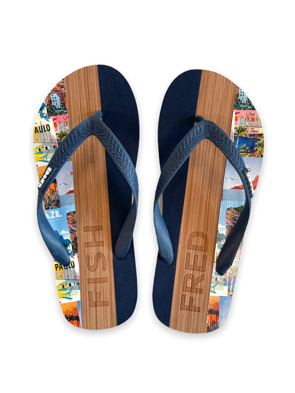 Brazil Posters Men's Flip Flops - Blue