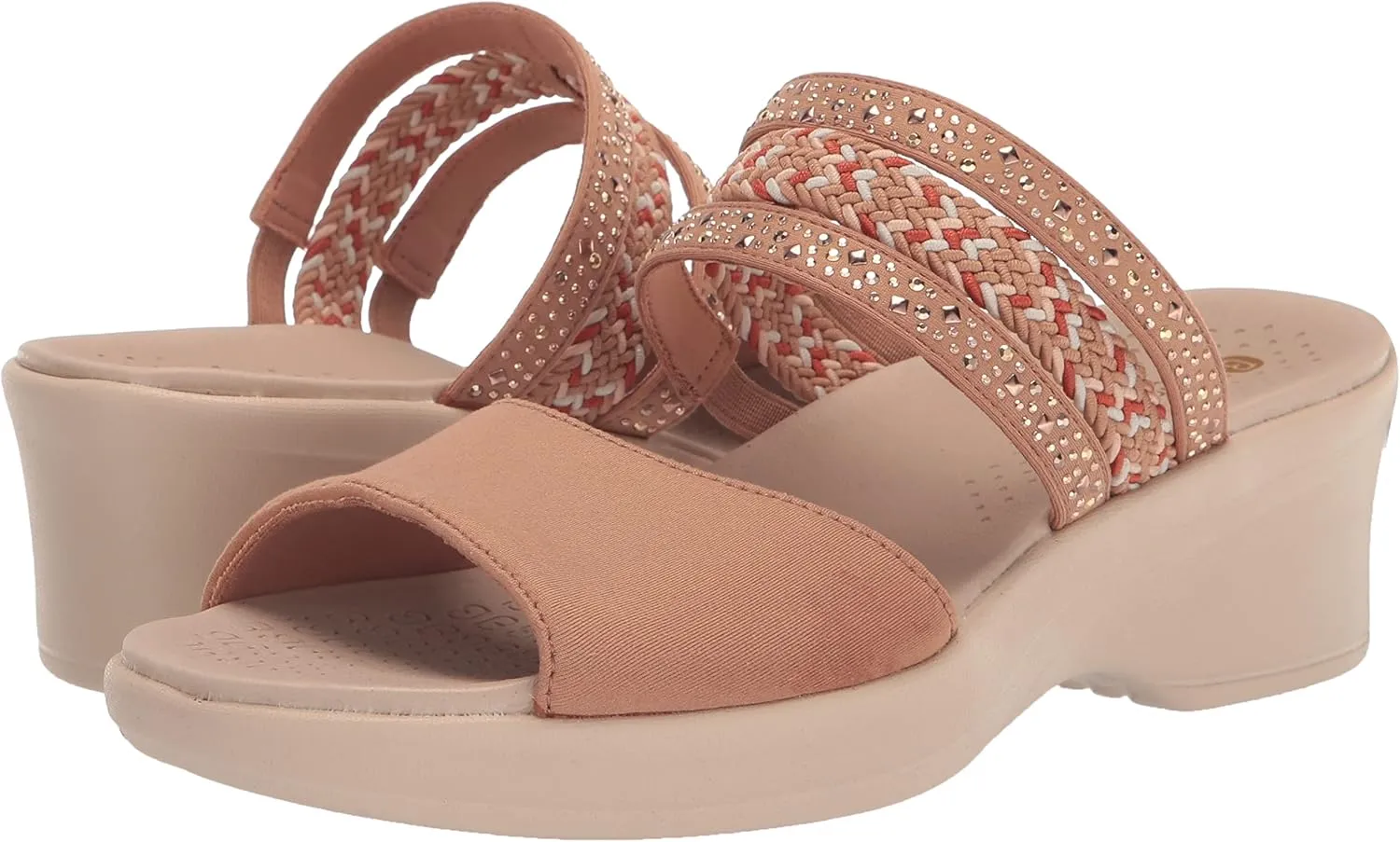 BZees Womens Fireworks Wedge Sandal