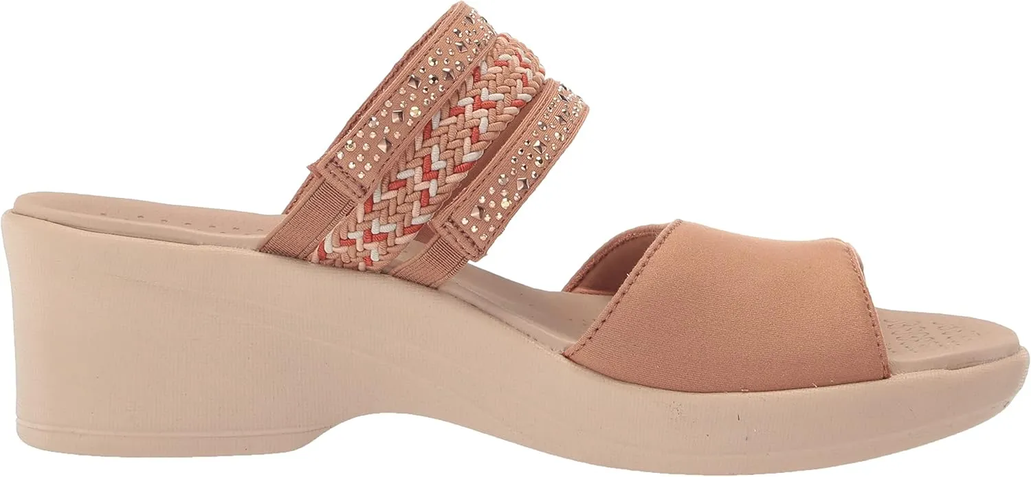 BZees Womens Fireworks Wedge Sandal