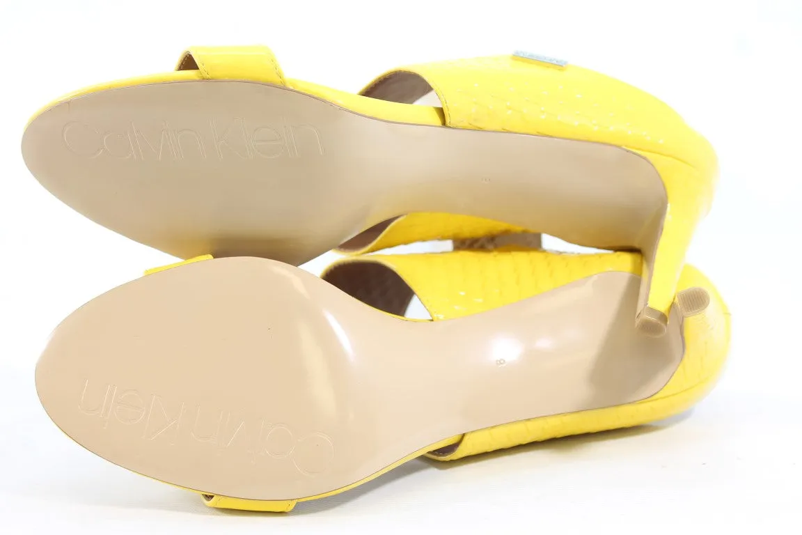 Calvin Klein Cecily Women's Yellow Sandals 8M(ZAP15584)