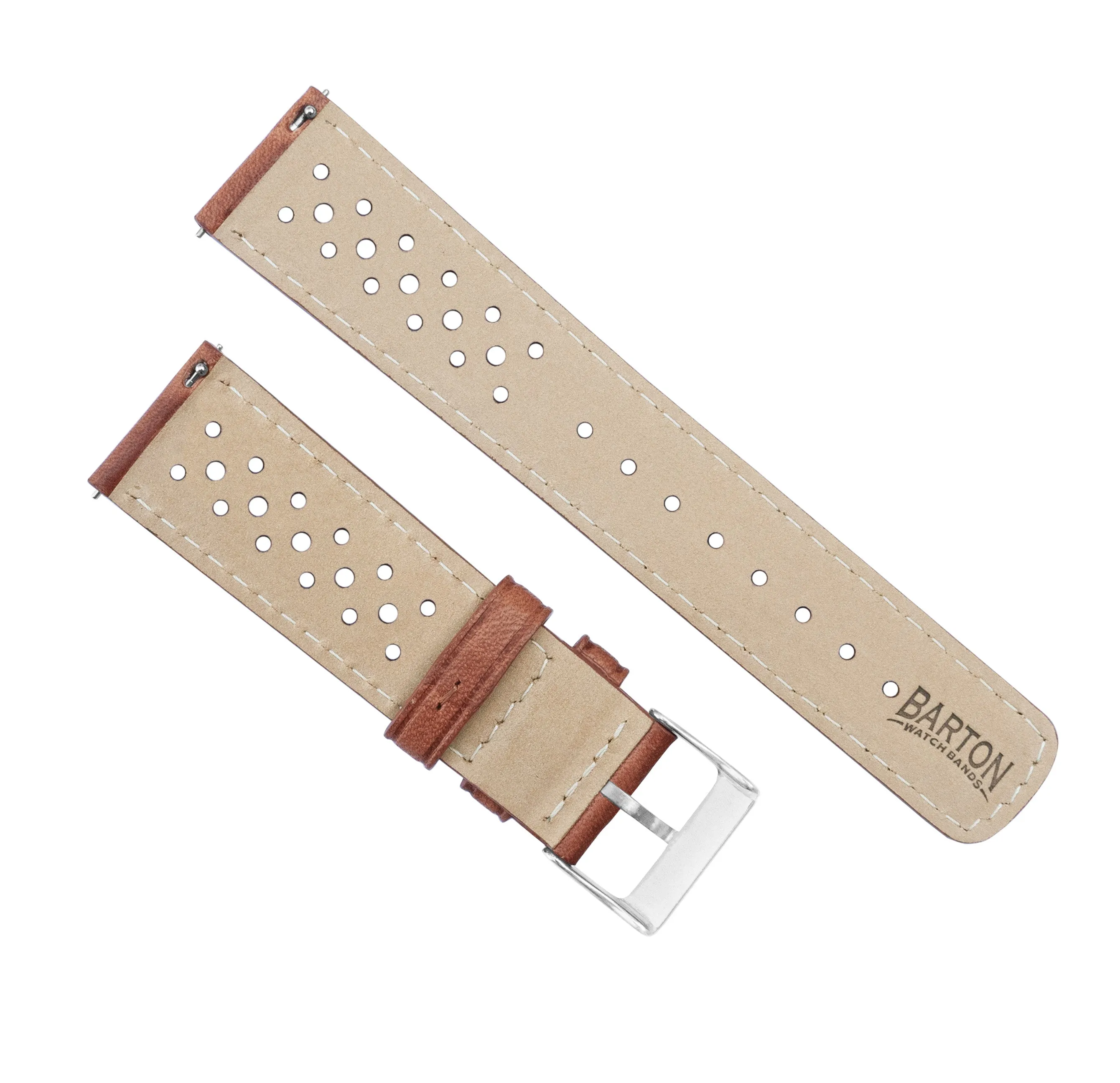 Caramel Brown Racing Horween Leather Watch Band