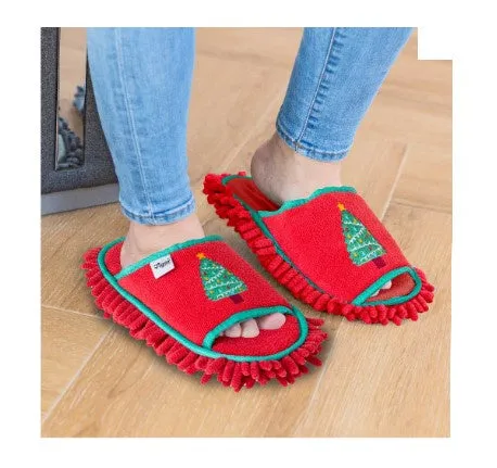 Christmas Tree Microfibre Cleaning Slippers