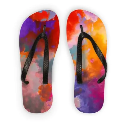 Éclaircie Customizable Adult Flip Flops with Soft Fabric and Durable Straps