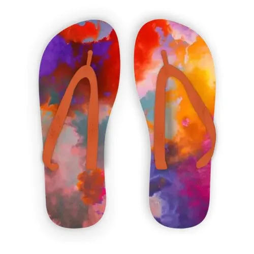 Éclaircie Customizable Adult Flip Flops with Soft Fabric and Durable Straps