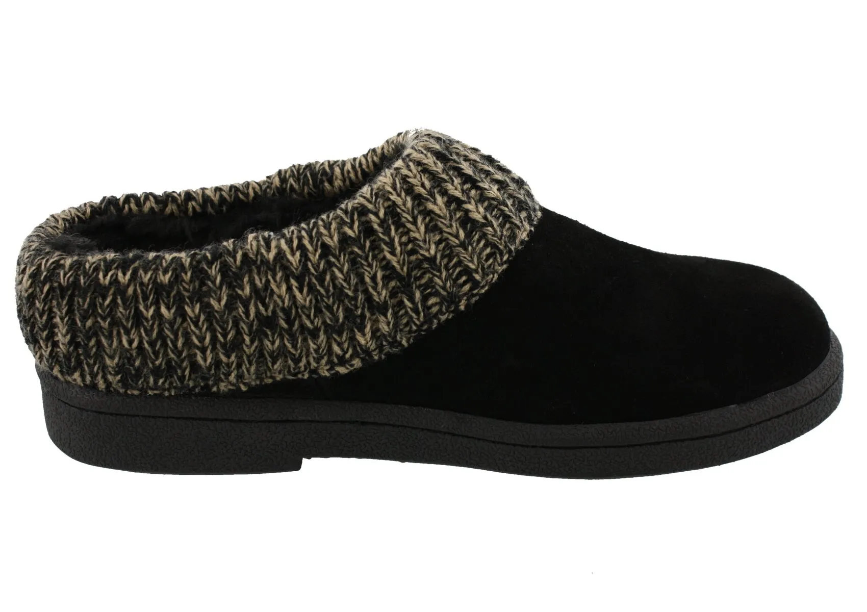 Clarks Women's Knitted Collar Clog Winter Slippers Angelina