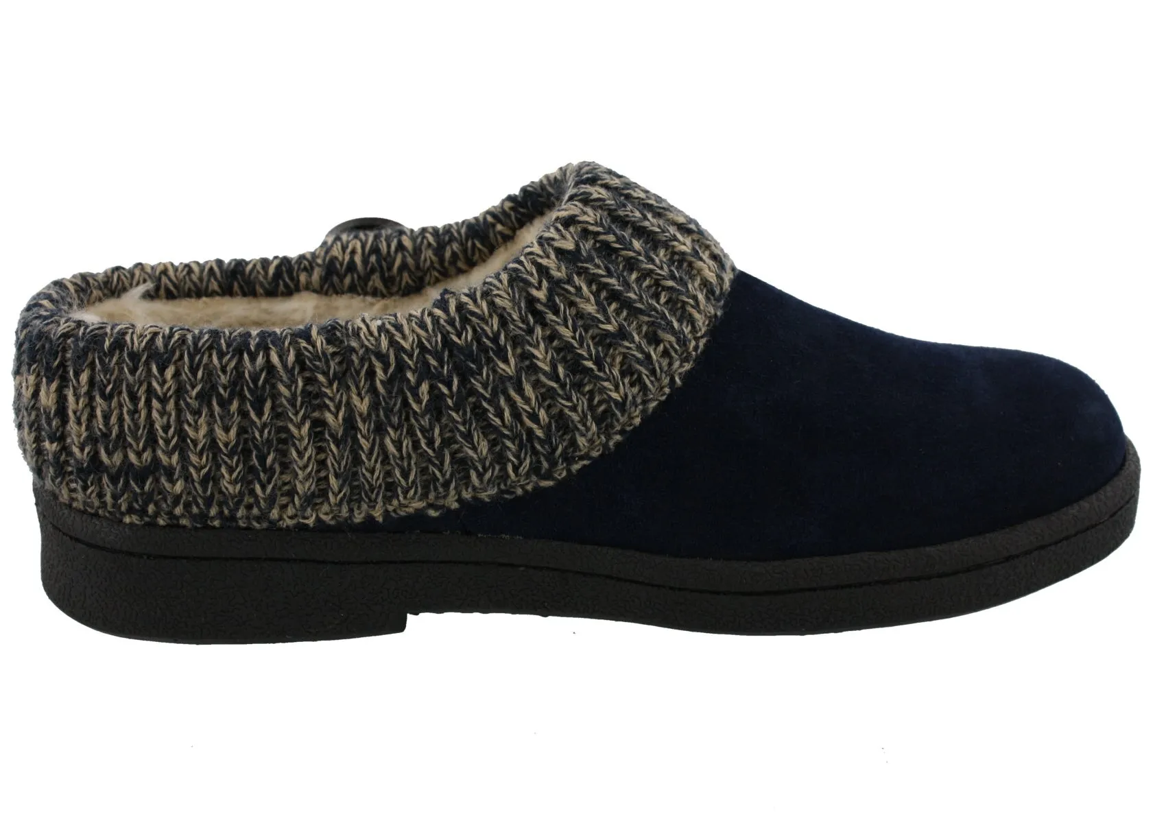 Clarks Women's Knitted Collar Clog Winter Slippers Angelina