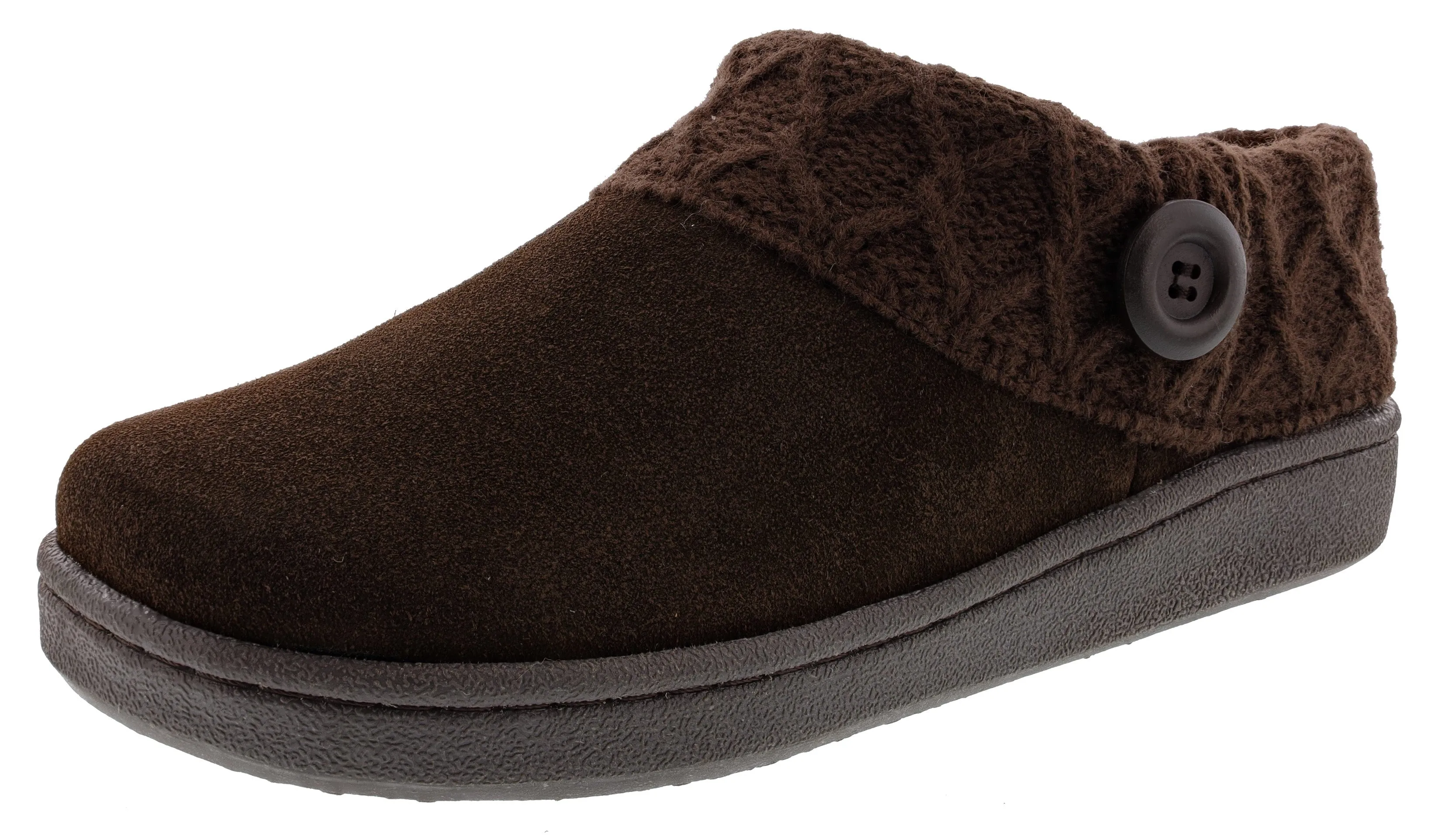 Clarks Women's Knitted Collar Clog Winter Slippers Angelina