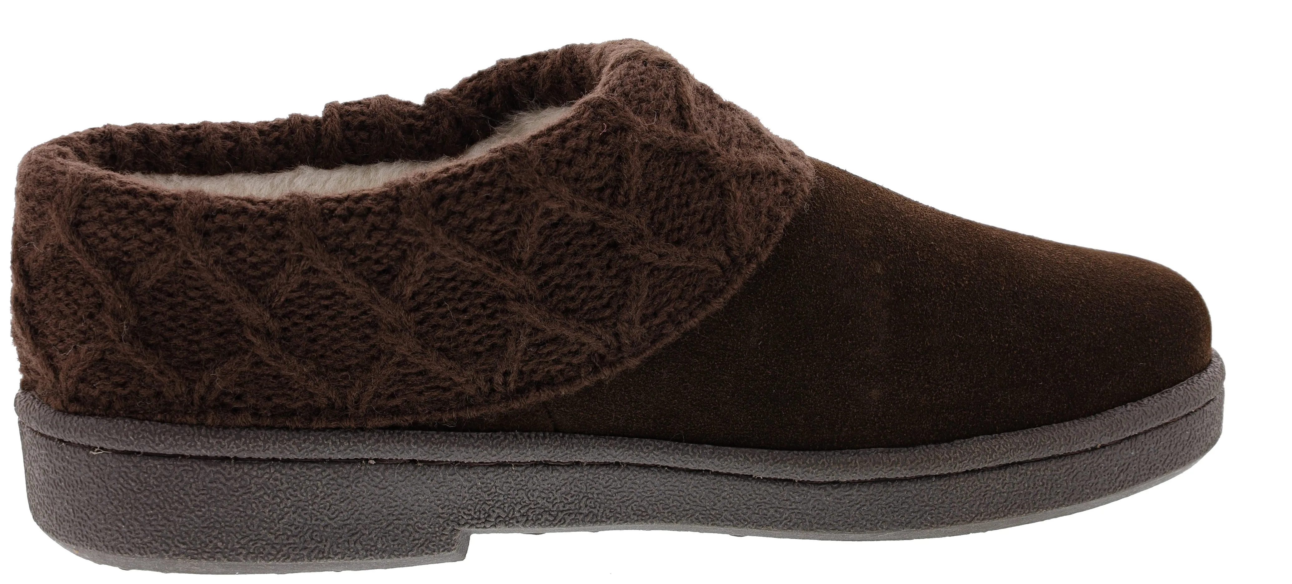 Clarks Women's Knitted Collar Clog Winter Slippers Angelina