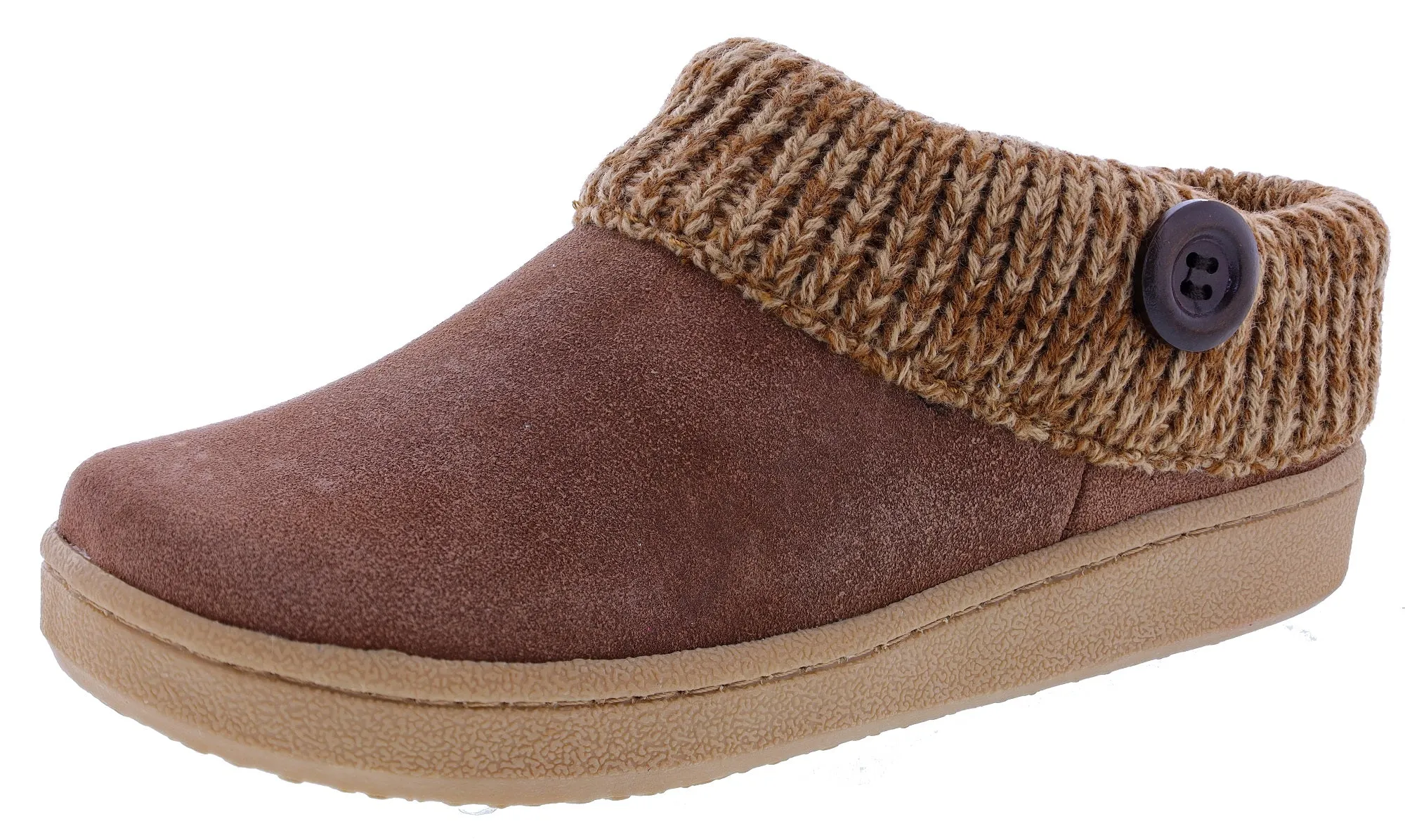 Clarks Women's Knitted Collar Clog Winter Slippers Angelina