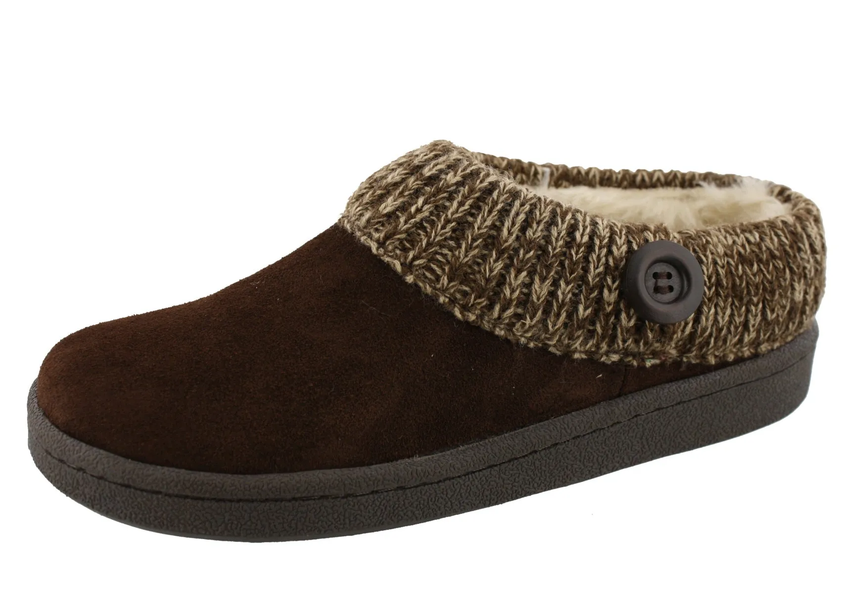 Clarks Women's Knitted Collar Clog Winter Slippers Angelina