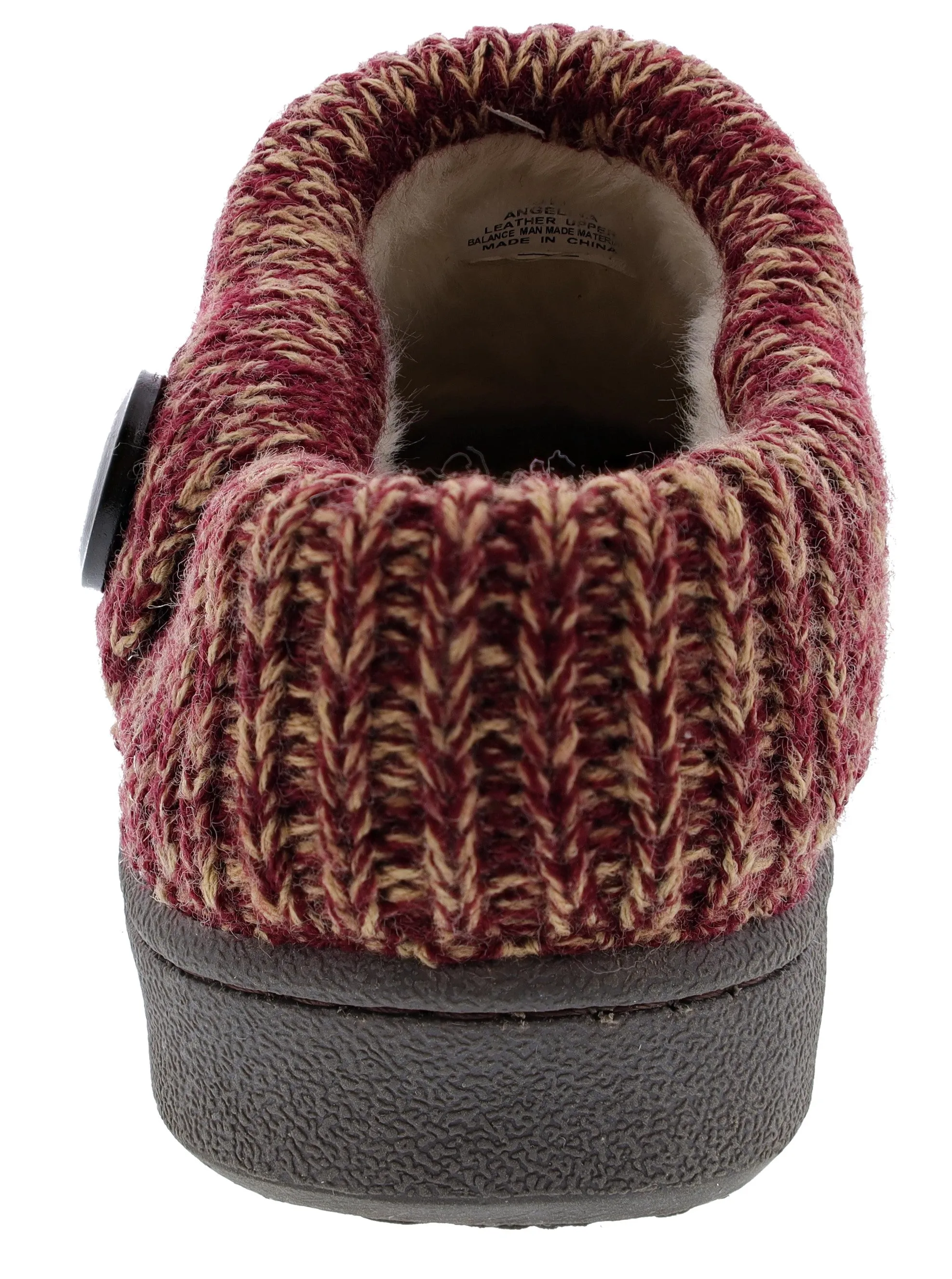 Clarks Women's Knitted Collar Clog Winter Slippers Angelina