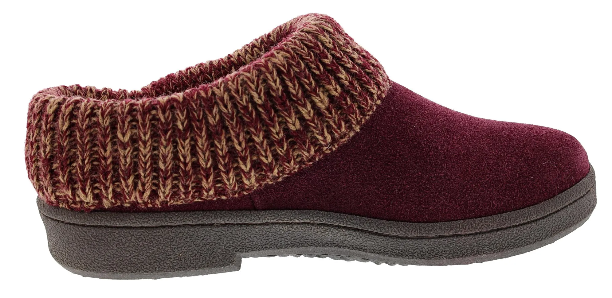 Clarks Women's Knitted Collar Clog Winter Slippers Angelina