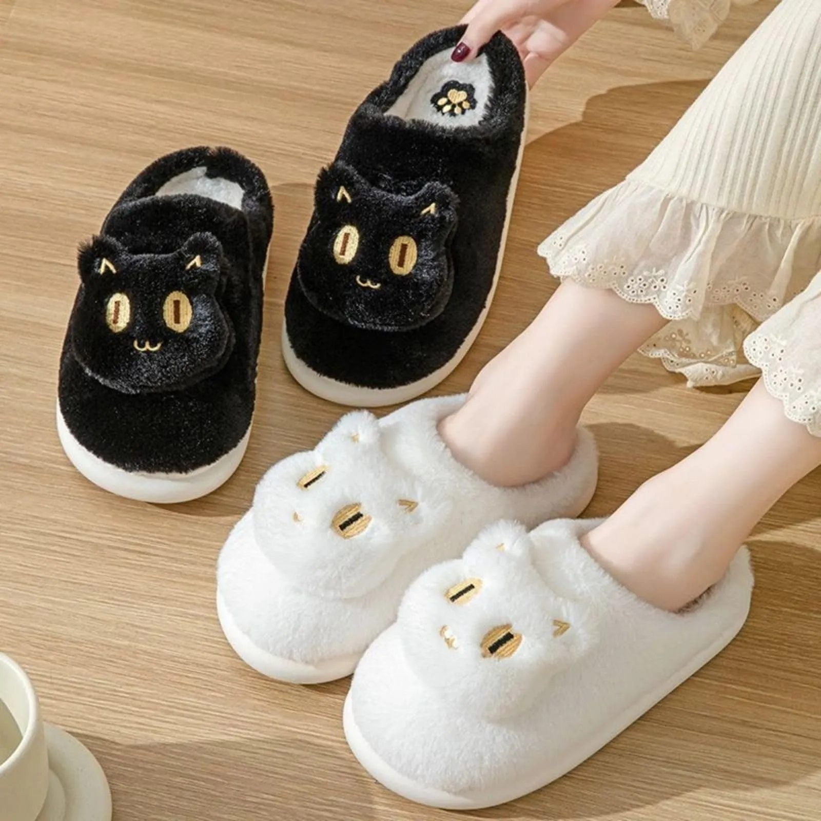 Cotton Cat-faced Slippers