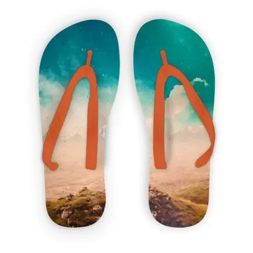 Custom Printed Adult Flip Flops - Soft Straps, Non-Crumble Foam - EU 37-47