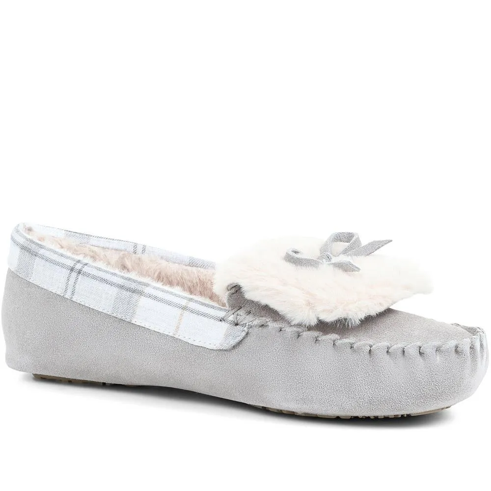 Darcie Leather Moccasin Slippers - BARBR34525 / 320 324