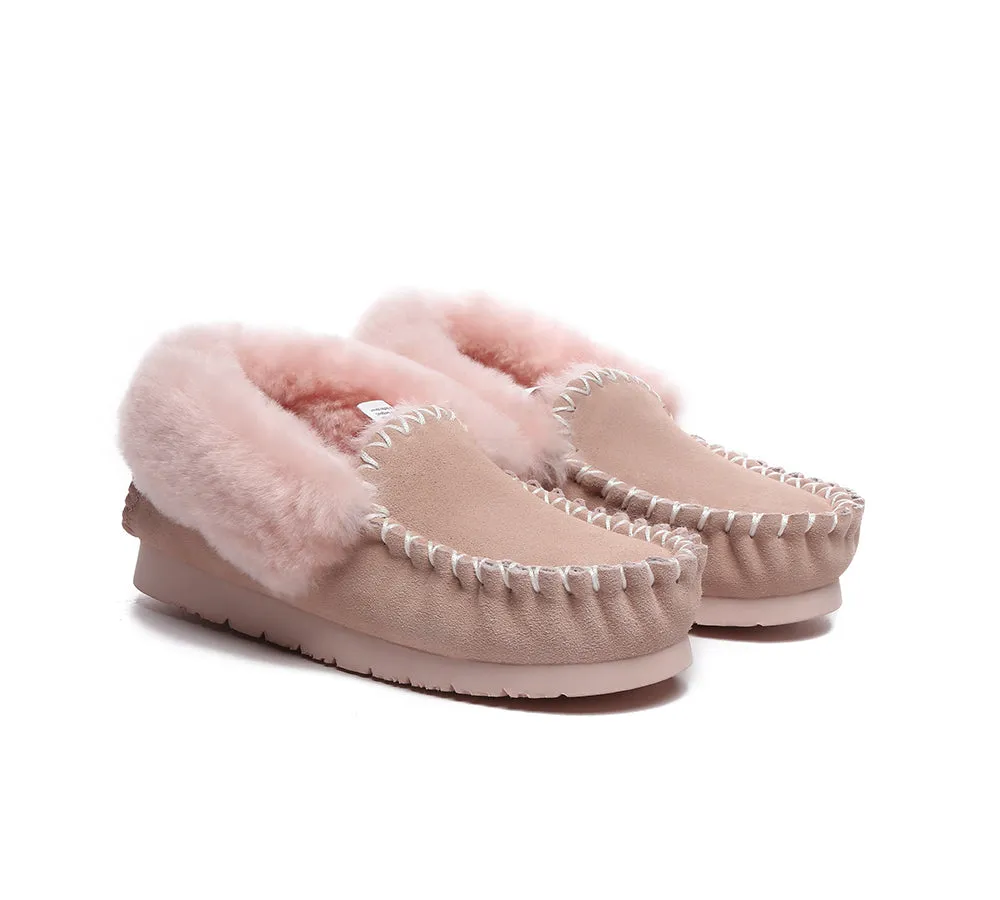 EVERAU® UGG Sheepskin Wool Ankle Slippers Popo Moccasin