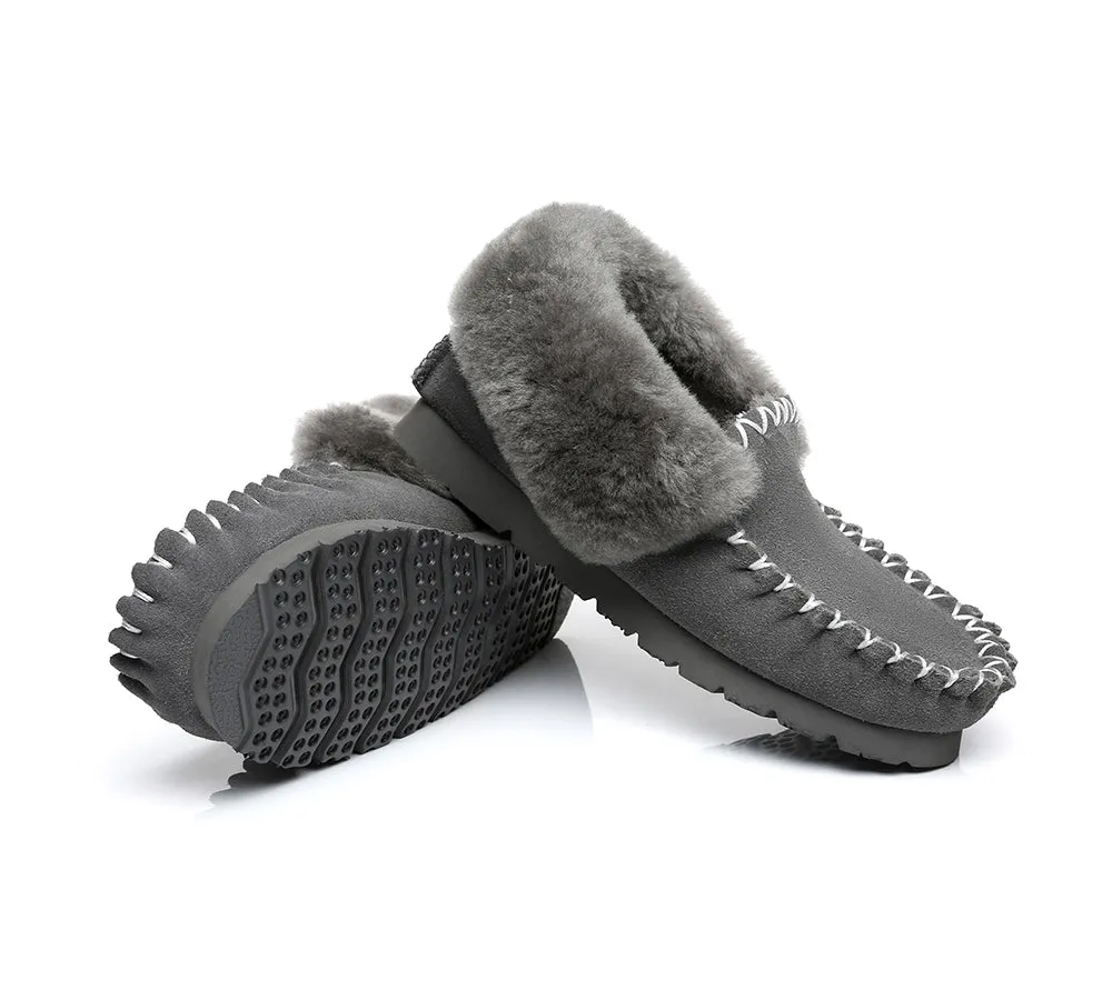 EVERAU® UGG Sheepskin Wool Ankle Slippers Popo Moccasin