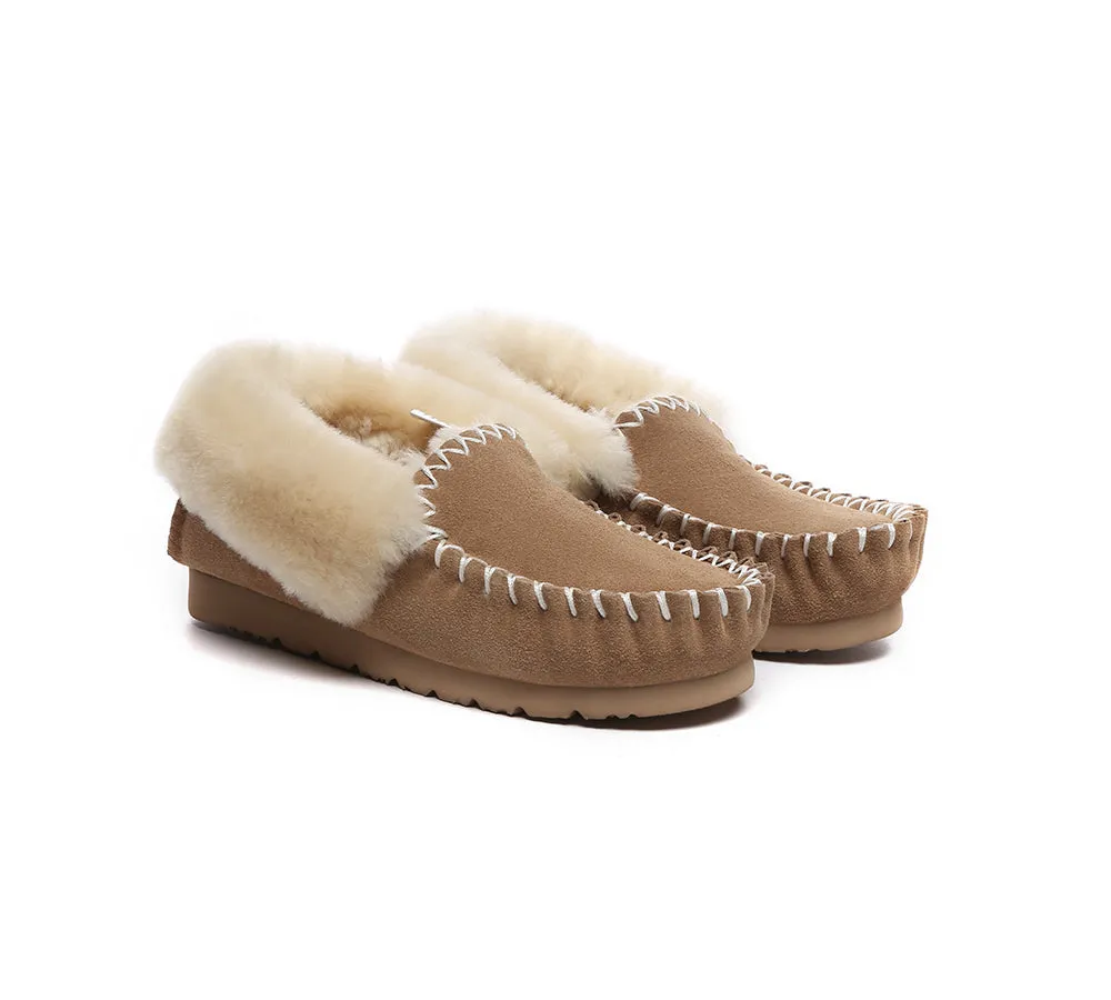 EVERAU® UGG Sheepskin Wool Ankle Slippers Popo Moccasin