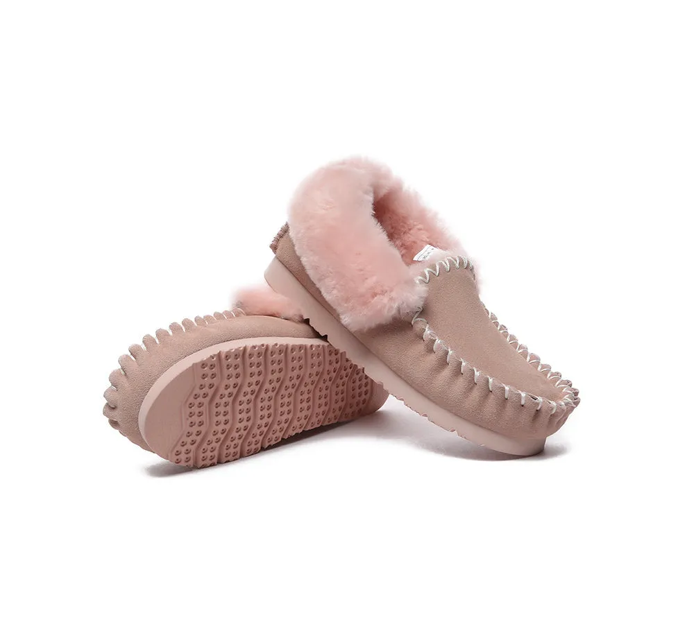 EVERAU® UGG Sheepskin Wool Ankle Slippers Popo Moccasin