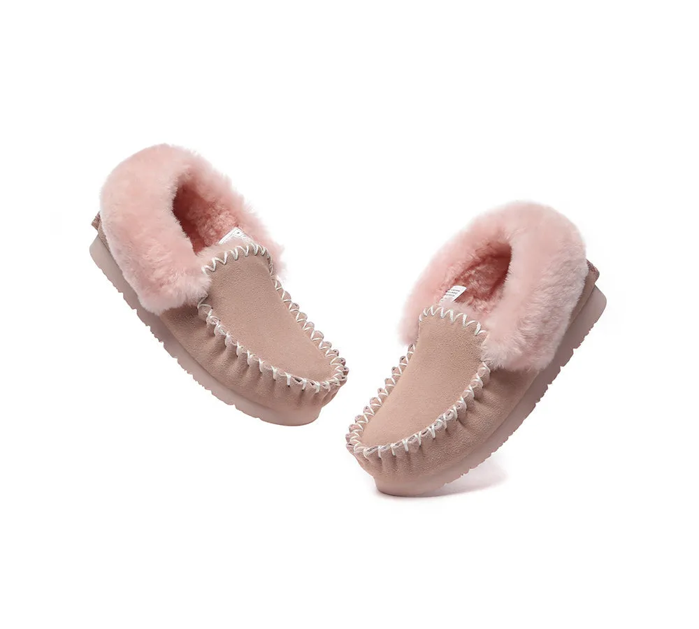 EVERAU® UGG Sheepskin Wool Ankle Slippers Popo Moccasin