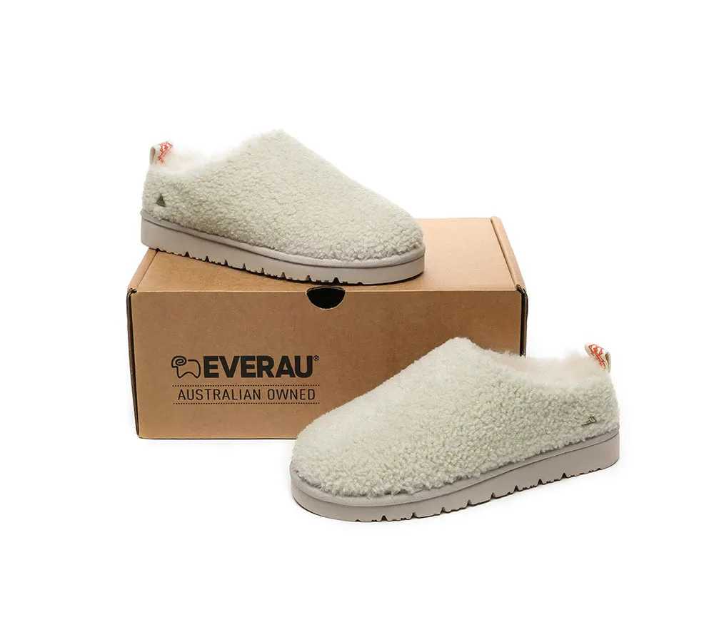 EVERAU® UGG Slippers Sheepskin Wool Plush Ankle Teddycozy