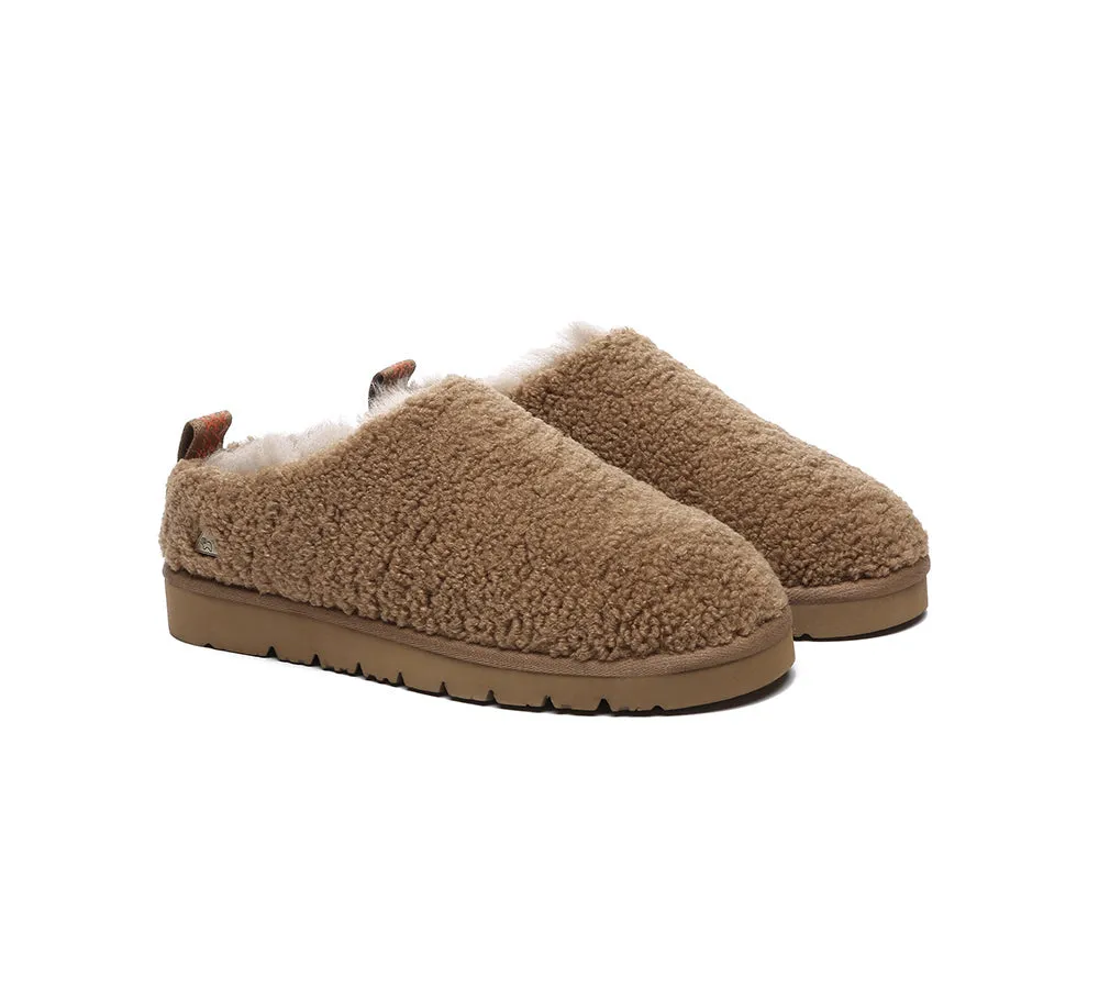 EVERAU® UGG Slippers Sheepskin Wool Plush Ankle Teddycozy