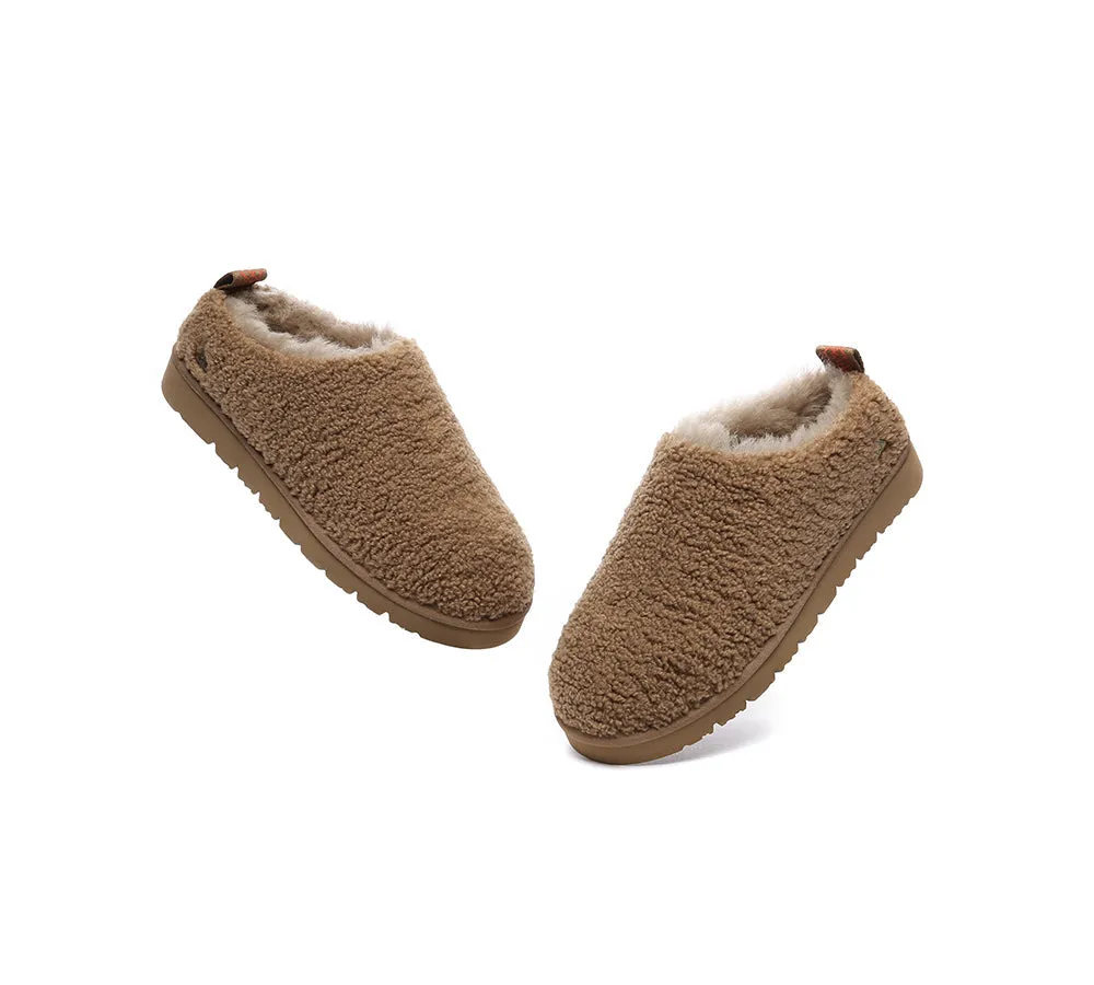 EVERAU® UGG Slippers Sheepskin Wool Plush Ankle Teddycozy