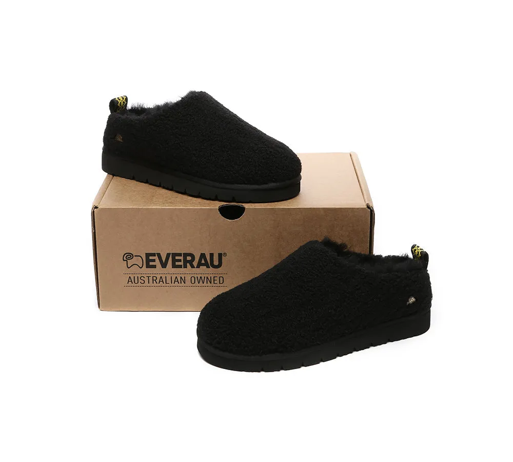 EVERAU® UGG Slippers Sheepskin Wool Plush Ankle Teddycozy