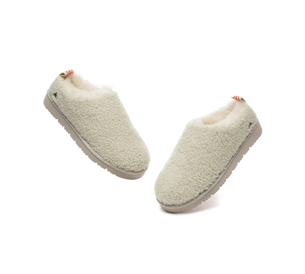 EVERAU® UGG Slippers Sheepskin Wool Plush Ankle Teddycozy