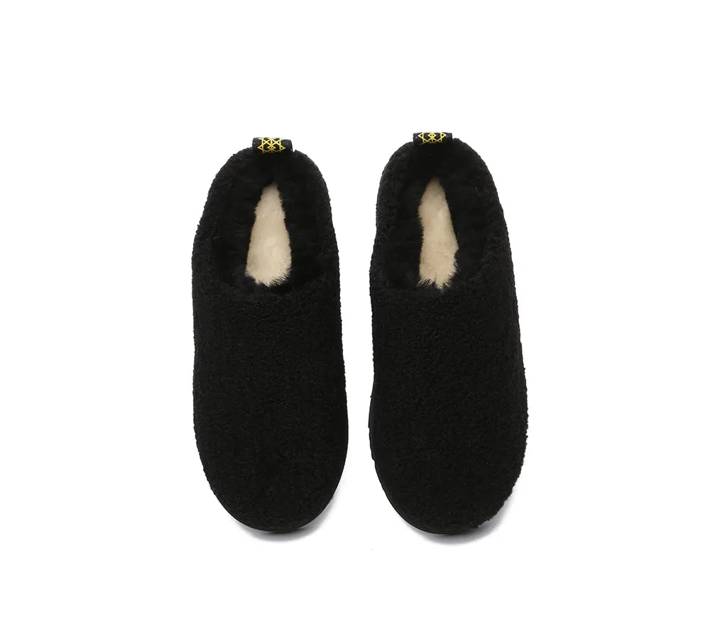 EVERAU® UGG Slippers Sheepskin Wool Plush Ankle Teddycozy