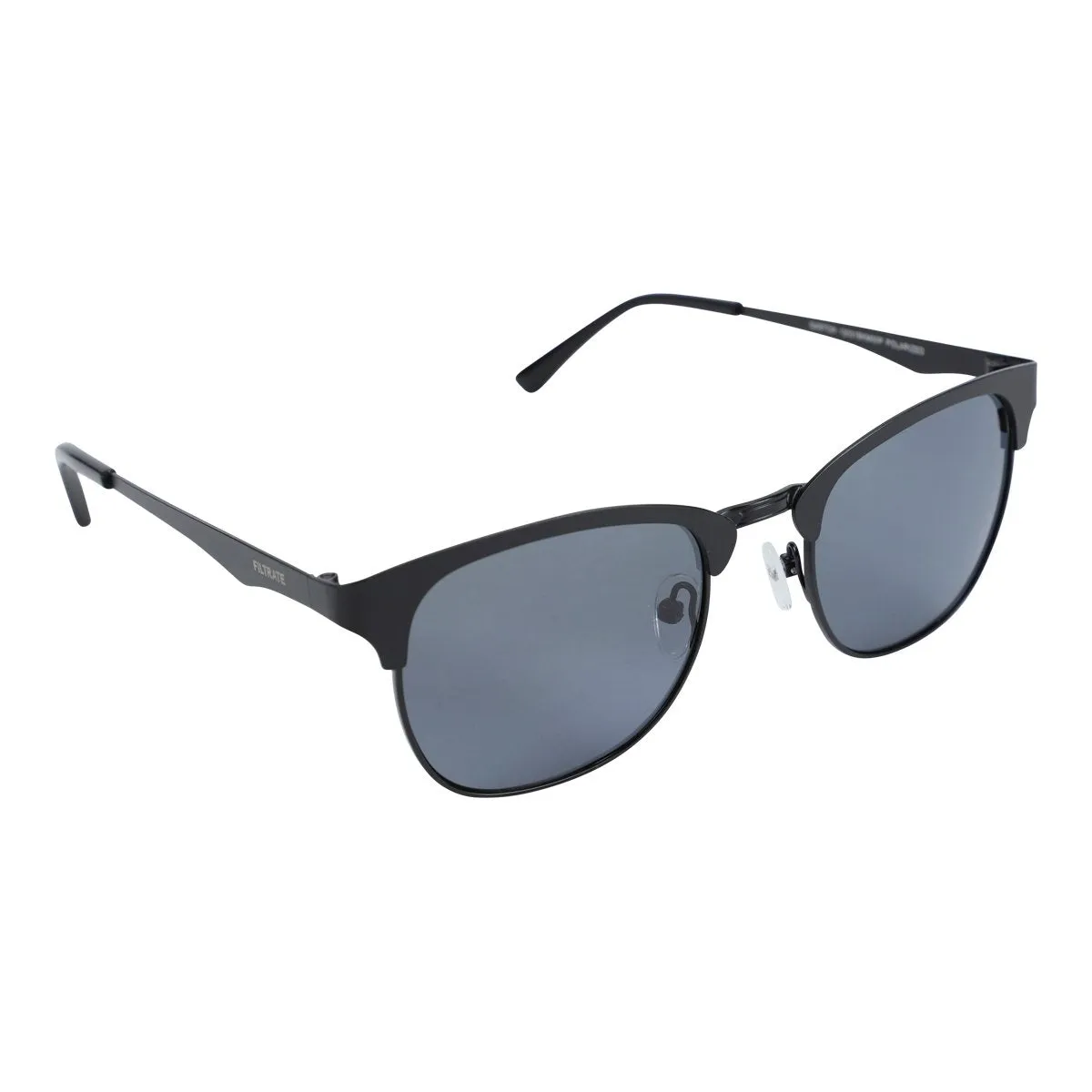 Filtrate Gaston Polarized Sunglasses Black Metal/Grey