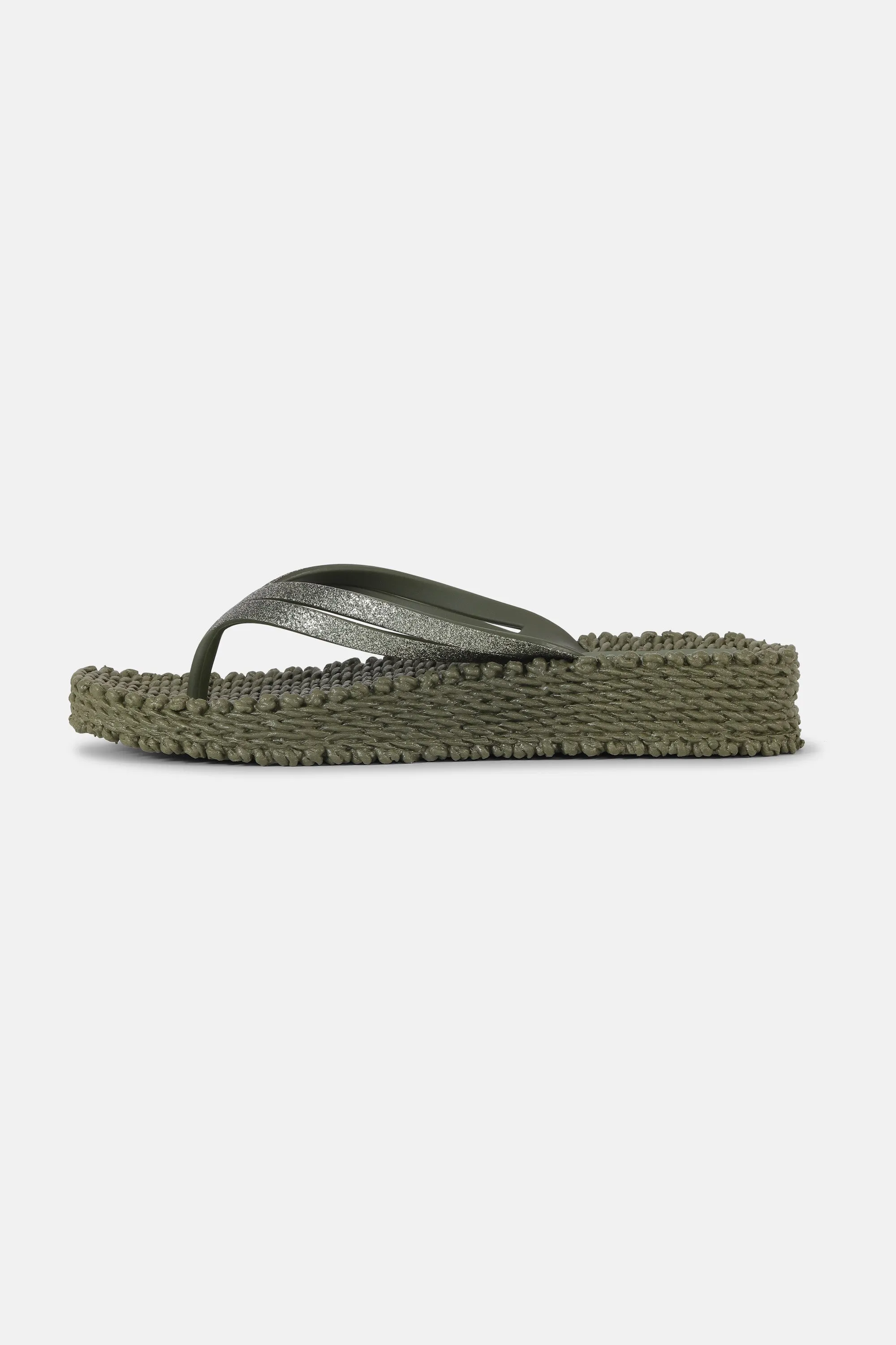 Flip Flop On Platform Sole - Army