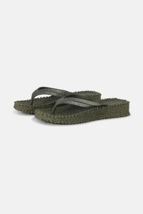 Flip Flop On Platform Sole - Army