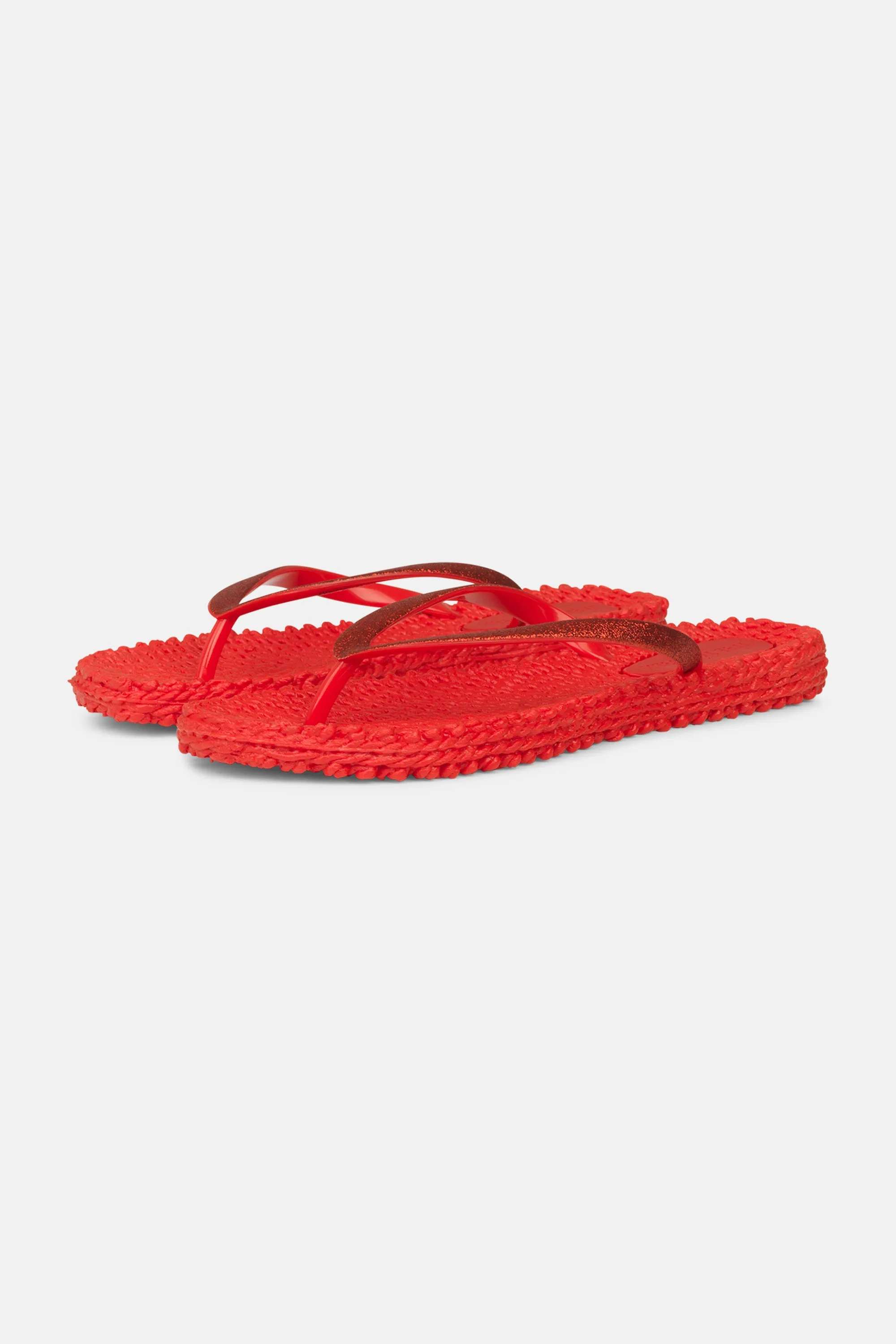 Flip Flop With Glitter - Deep Red