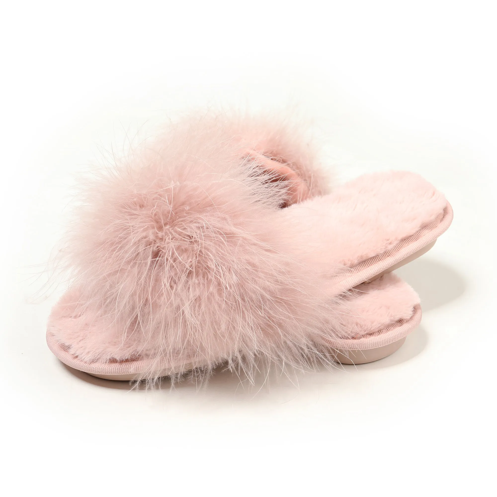 Fur Slippers Memory Foam Cozy House Slides Shoes