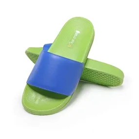 Fur Story Women's Slides for Outdoor Slides Sandals Slippers for Women(Green Blue,10.5)