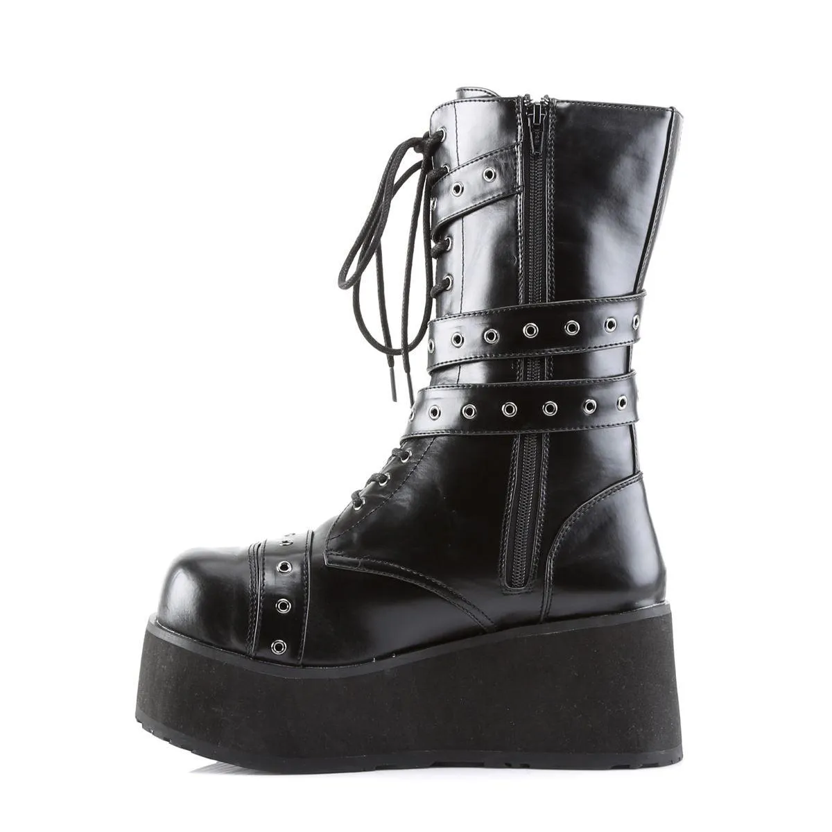 Goth EMO DEMONIA TRASHVILLE 205 Boots Unisex Pleaser Leather Black Platform