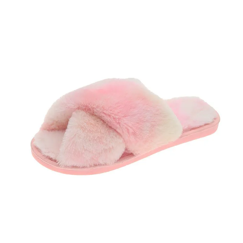 Haute Edition Women's Cozy Soft Plush Cross Strap House Slippers with Non Slip Soles