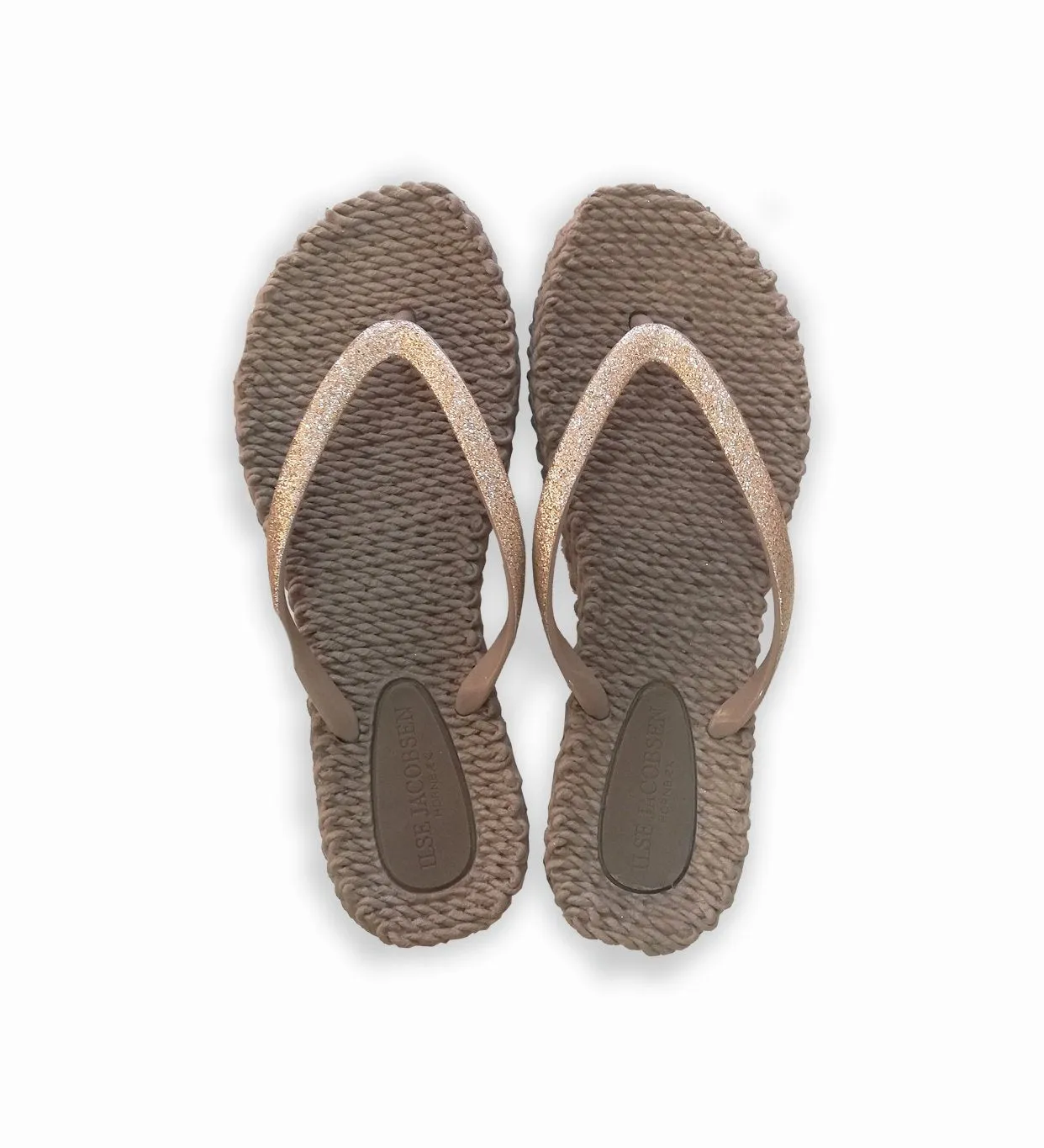 Ilse Jacobsen Gold Flip Flops in Gold Glitter