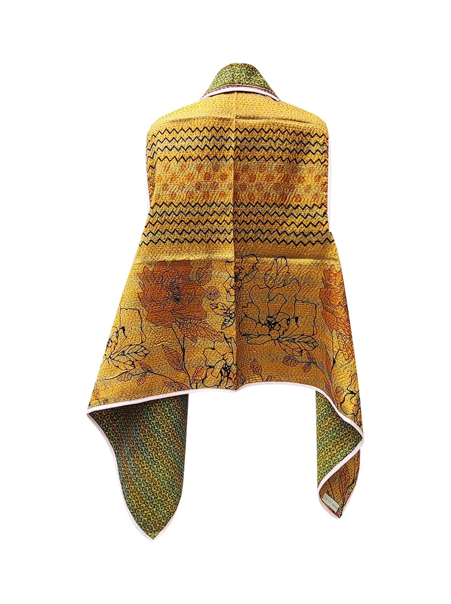 kantha vintage silk cape gira