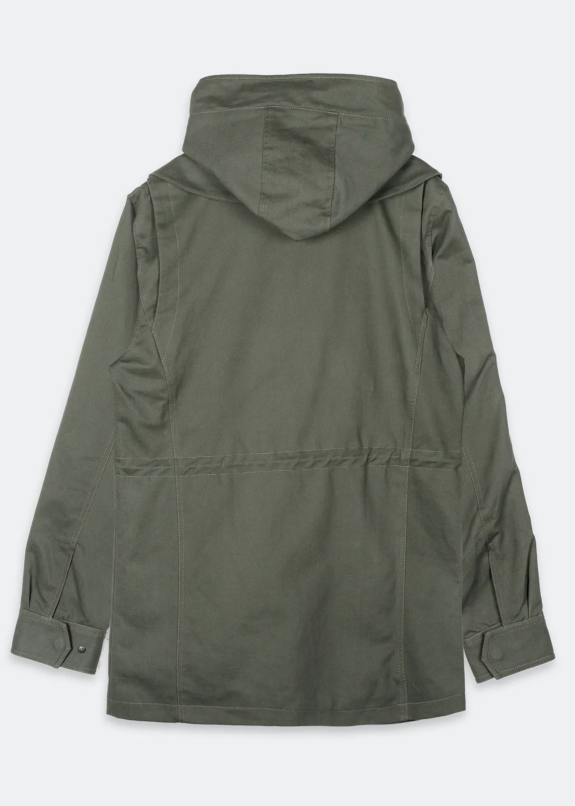 Konus Men's M-65 Jacket With Oversized Hood in Olive