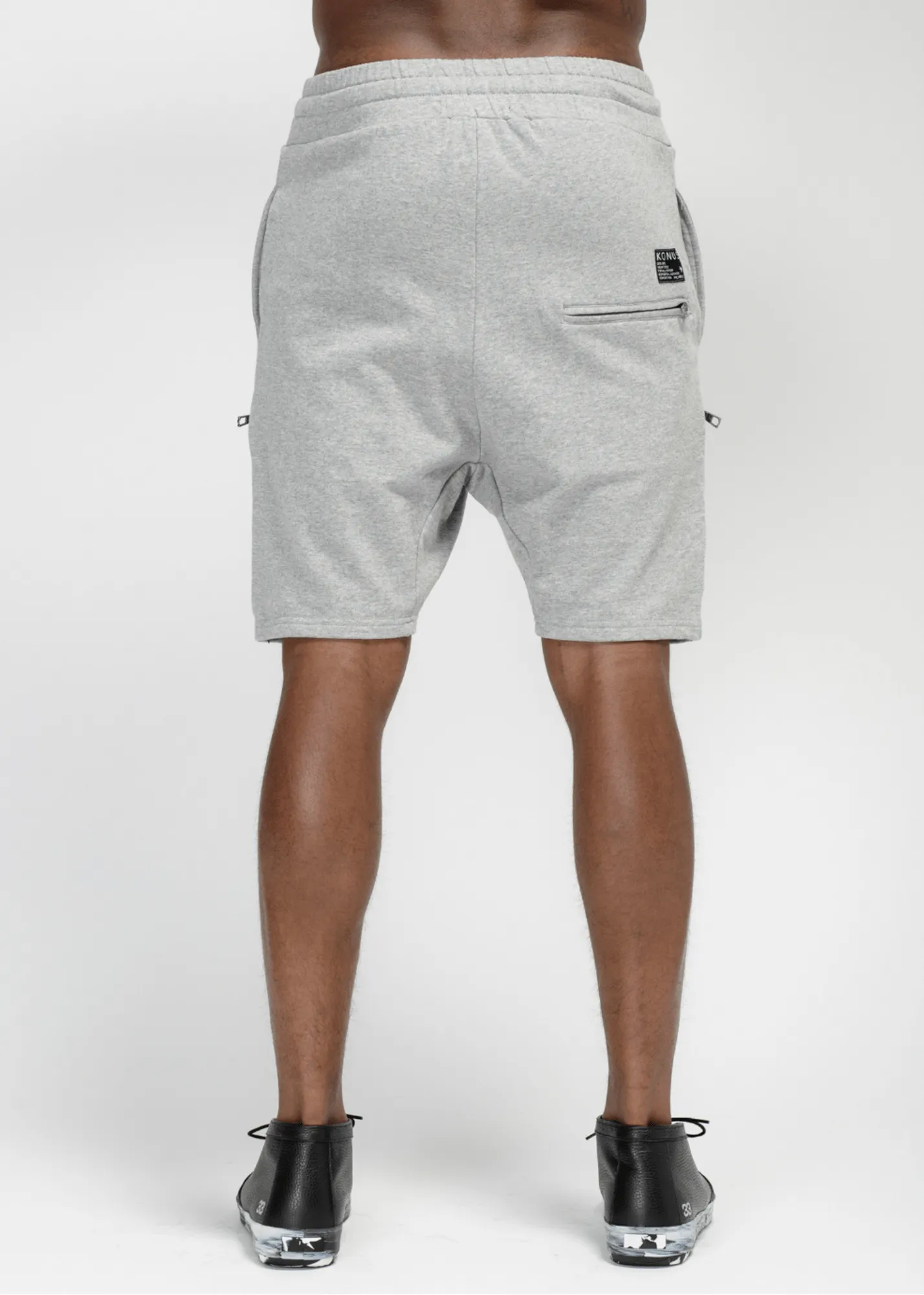 Konus Men's Side Zip Pocket Shorts in Gray