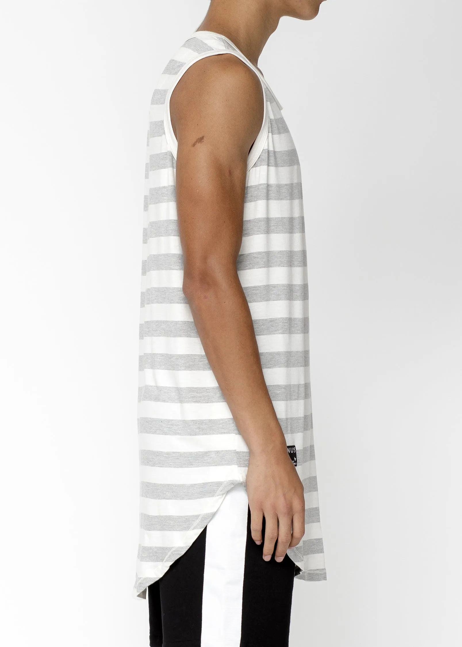 Konus Men's Stripe Tank Top in Grey