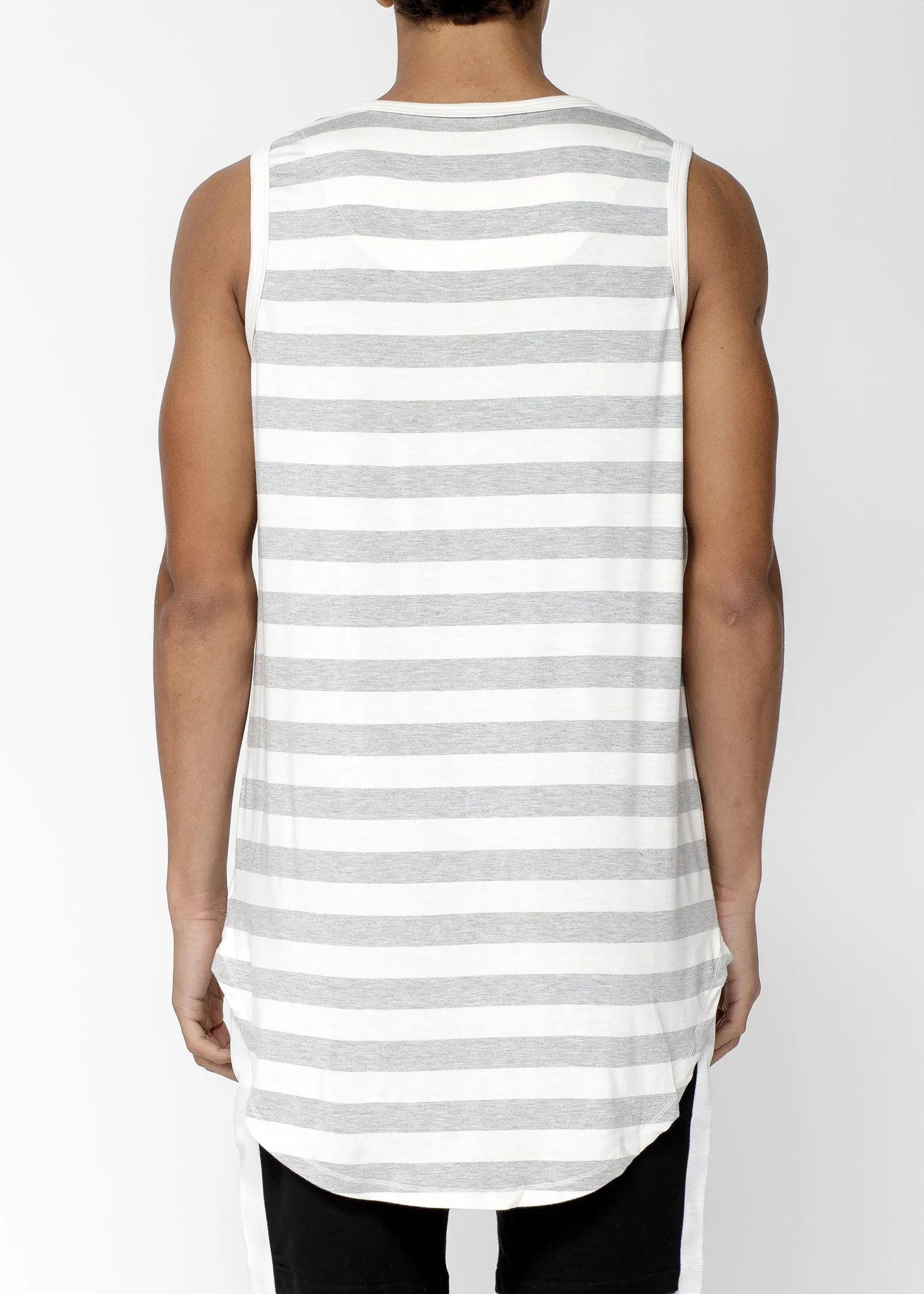 Konus Men's Stripe Tank Top in Grey